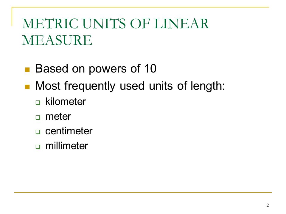 Metric units of length kilometers outlet meters centimeters and millimeters